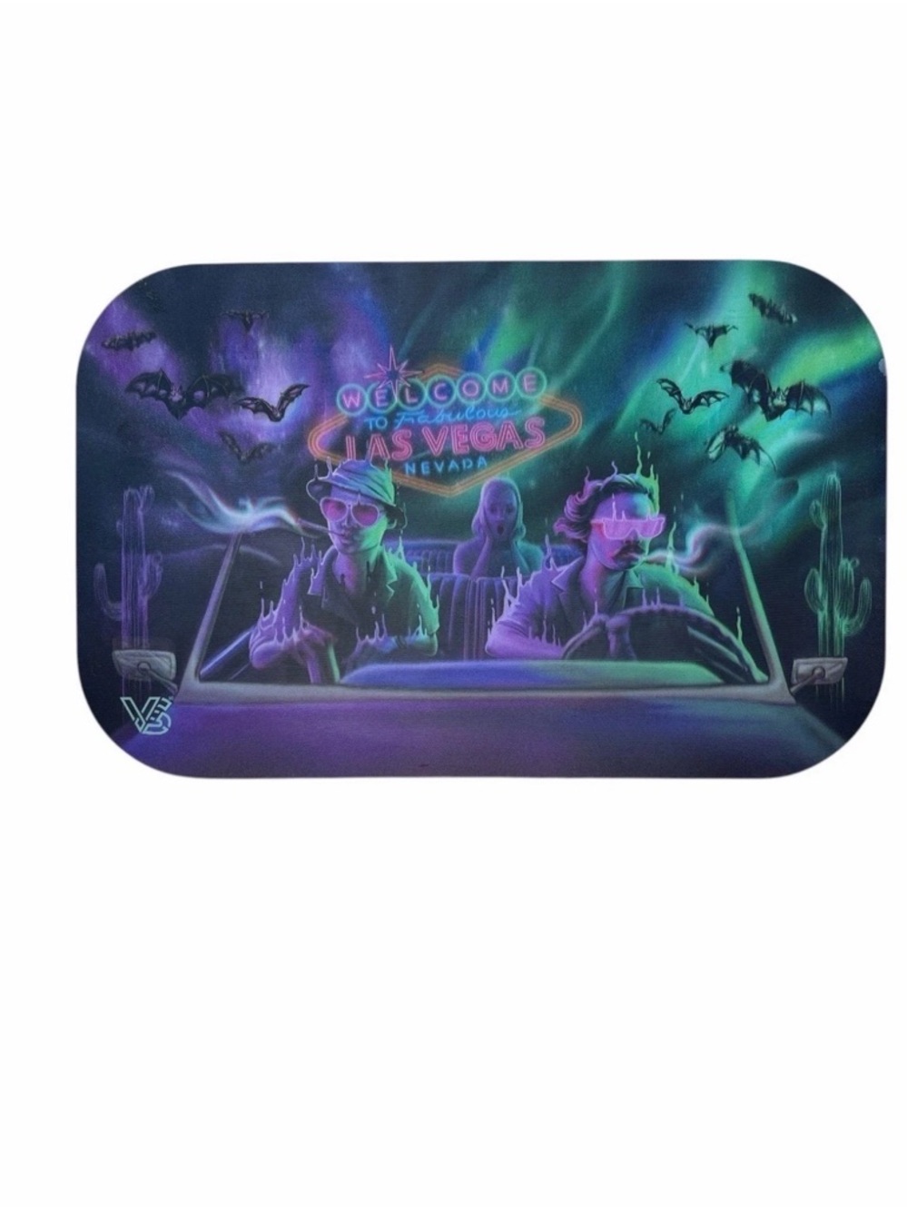 V Syndicate Rolling Tray With Magnetic Lid Las Vegas Bat Country Metal Tray